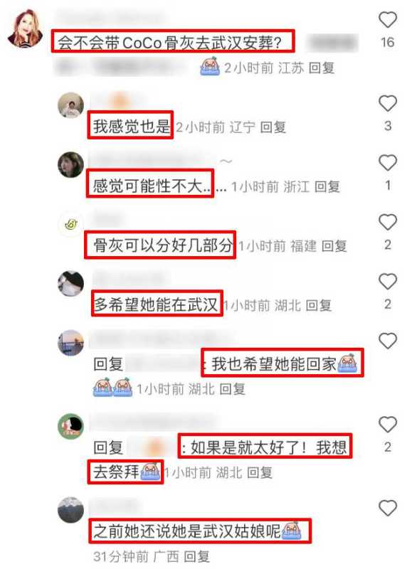 李玟姐姐和妈妈疑将李玟骨灰安葬在武汉老家