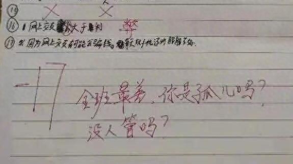 老师批作业写侮辱性评语?校方回应