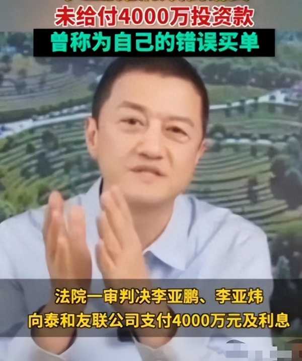 李亚鹏被限制高消费!李亚鹏欠债4000万背后