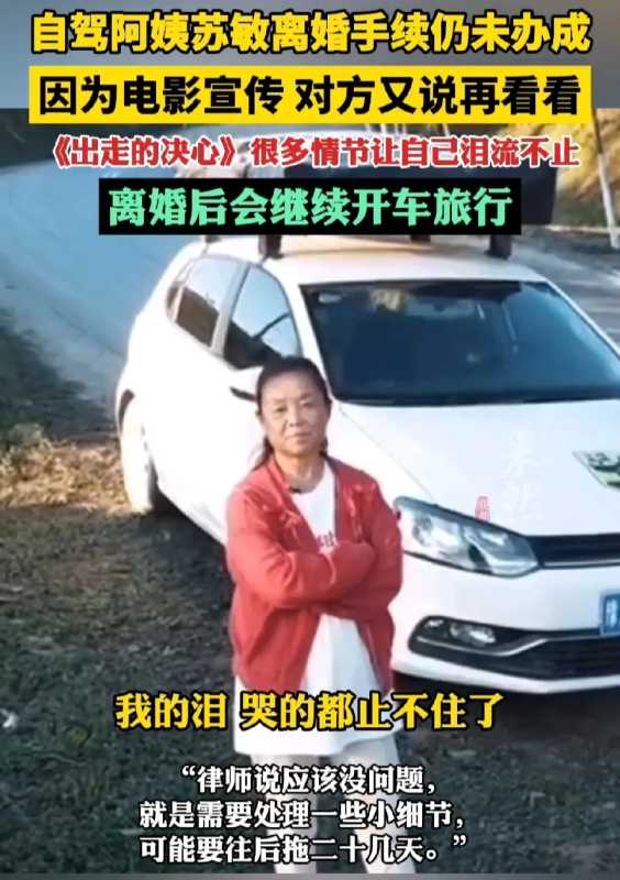 自驾阿姨苏敏离婚手续仍未办成