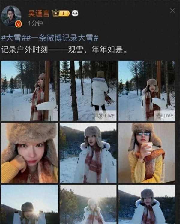 吴谨言挺孕肚在雪地转圈!简直就是个活宝!